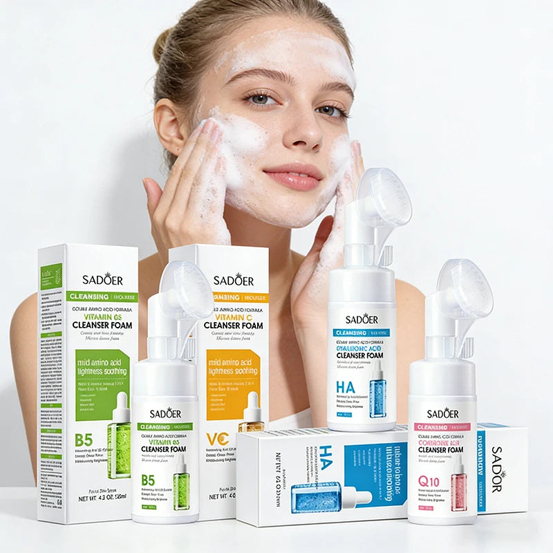 Vitamin C Facial Cleanser Face Wash Foam Facial Cleansing Mossee Moisturizing Brightening Facial Skin Care Products