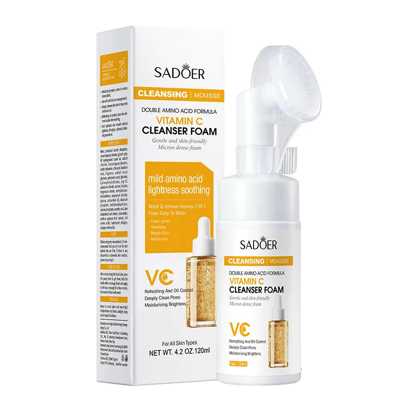 Vitamin C Facial Cleanser Face Wash Foam Facial Cleansing Mossee Moisturizing Brightening Facial Skin Care Products