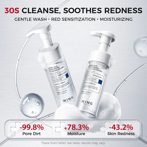150ML Amino Acid Cleansing Foam for Sensitive Skin: Hydrating, Non-Tightening, Gentle & Low-Irritation with Dense Foam